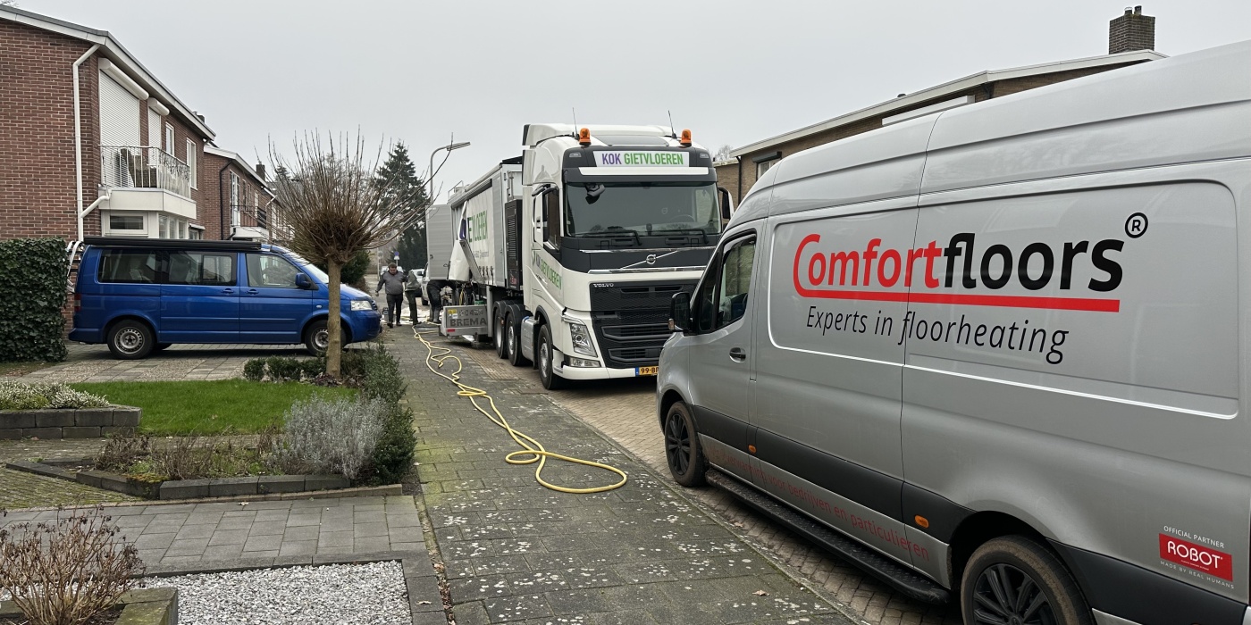 Vloerverwarming leggen op schuimbeton in samenwerking met Kok Gietvloeren